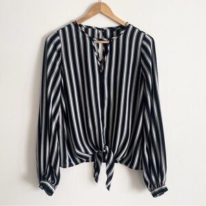 Express Women’s Striped Blouse, Size XS, Black & White